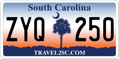 SC license plate ZYQ250