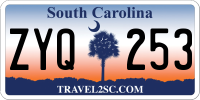 SC license plate ZYQ253