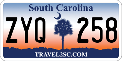 SC license plate ZYQ258