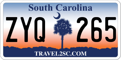 SC license plate ZYQ265