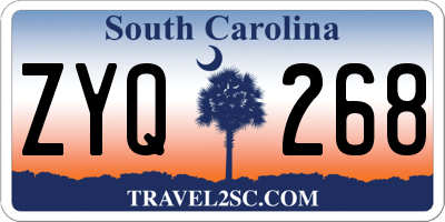 SC license plate ZYQ268