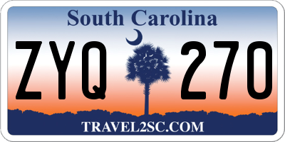 SC license plate ZYQ270