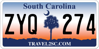 SC license plate ZYQ274
