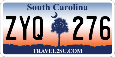 SC license plate ZYQ276