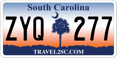 SC license plate ZYQ277