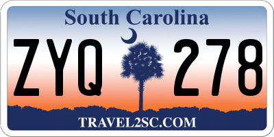 SC license plate ZYQ278