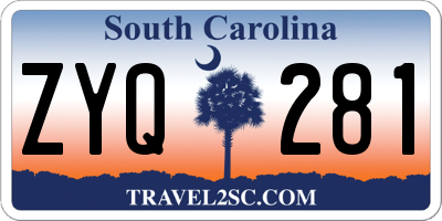 SC license plate ZYQ281
