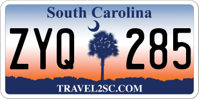 SC license plate ZYQ285