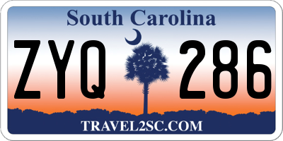 SC license plate ZYQ286