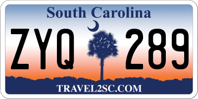 SC license plate ZYQ289