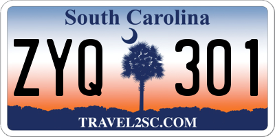 SC license plate ZYQ301