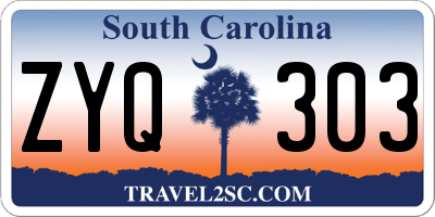 SC license plate ZYQ303