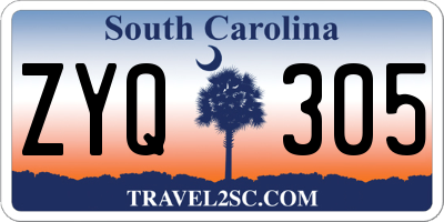 SC license plate ZYQ305