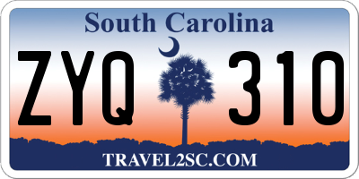 SC license plate ZYQ310