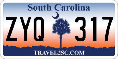 SC license plate ZYQ317