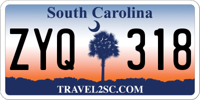 SC license plate ZYQ318