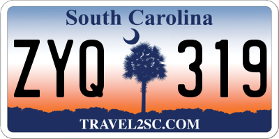 SC license plate ZYQ319