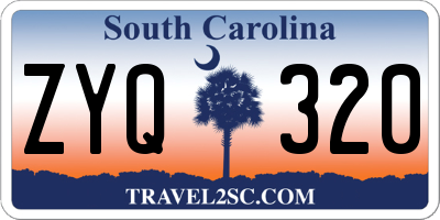 SC license plate ZYQ320
