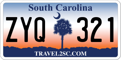 SC license plate ZYQ321