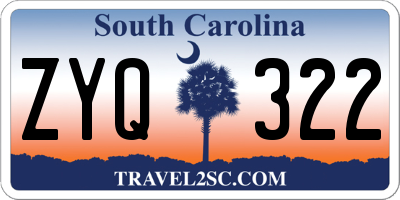 SC license plate ZYQ322