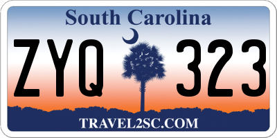 SC license plate ZYQ323