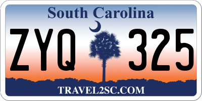 SC license plate ZYQ325