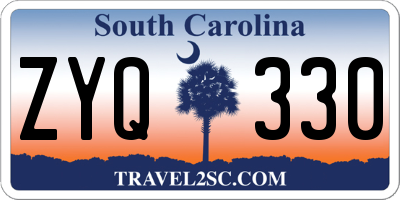 SC license plate ZYQ330