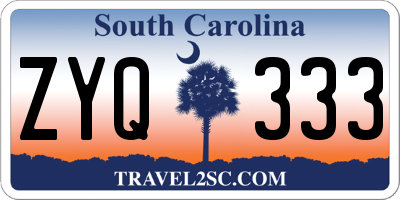 SC license plate ZYQ333