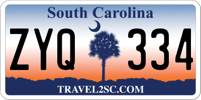 SC license plate ZYQ334
