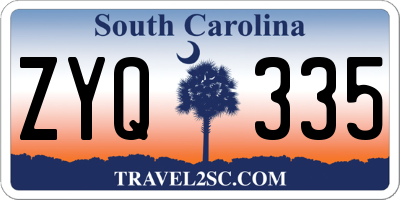 SC license plate ZYQ335