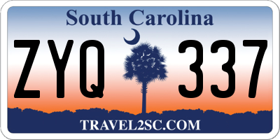 SC license plate ZYQ337