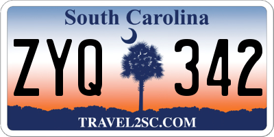 SC license plate ZYQ342