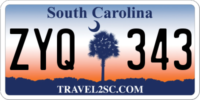 SC license plate ZYQ343