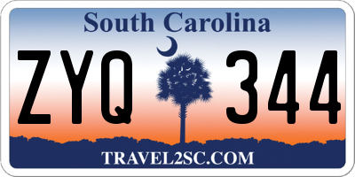 SC license plate ZYQ344