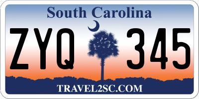 SC license plate ZYQ345