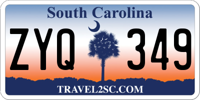 SC license plate ZYQ349