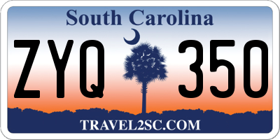 SC license plate ZYQ350