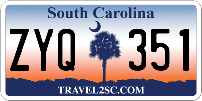SC license plate ZYQ351