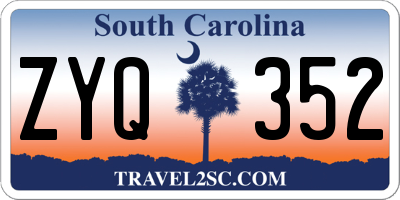 SC license plate ZYQ352