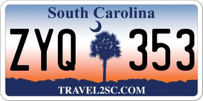 SC license plate ZYQ353