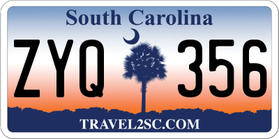 SC license plate ZYQ356