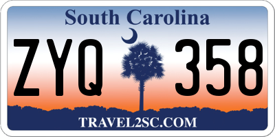 SC license plate ZYQ358