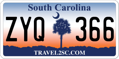 SC license plate ZYQ366