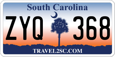 SC license plate ZYQ368
