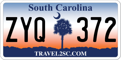 SC license plate ZYQ372