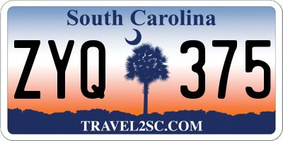 SC license plate ZYQ375