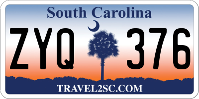 SC license plate ZYQ376