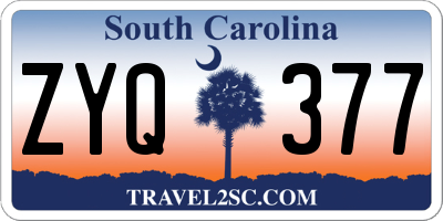 SC license plate ZYQ377