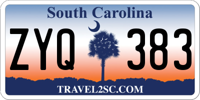 SC license plate ZYQ383