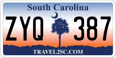 SC license plate ZYQ387
